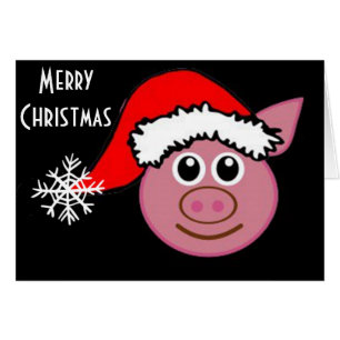 CHRISTMAS PIGGY EMOGI SAYS "MERRY CHRISTMAS"