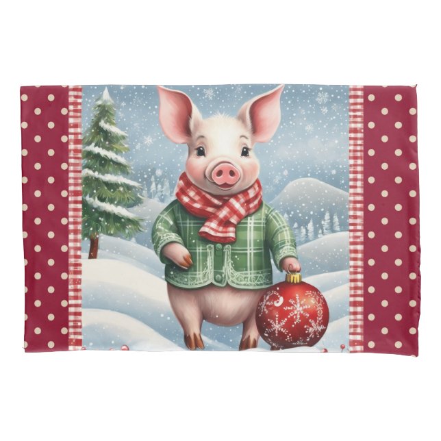 Christmas Piglet Pillowcase (Front)