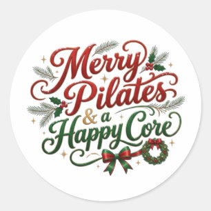 Christmas Pilates Reformer Classic Round Sticker