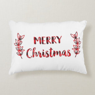 Christmas Pillow, Buffalo Plaid Decorative Cushion