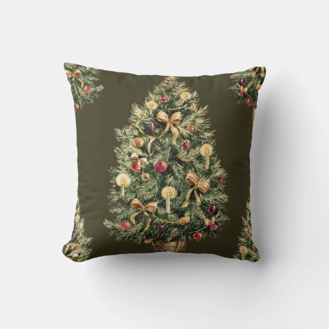 Christmas pillow (Dark green) (Front)