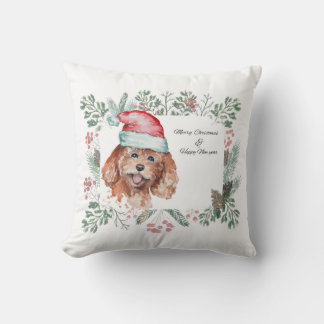 Christmas pillow decor Goldendoodle