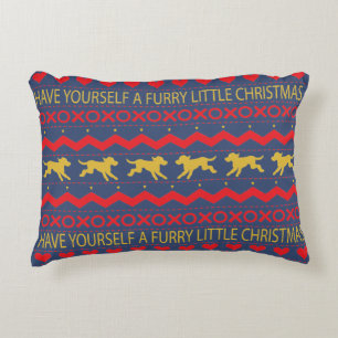 Christmas Pillow "Furry Christmas" Dogs