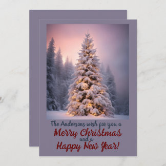 Christmas pine 75snowy frst. Holiday greeting card