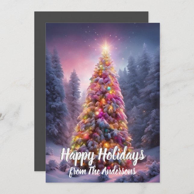 Christmas pine 83, Happy Holidays,1 card (Front/Back)