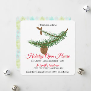 Christmas pine branch and mammal holiday card