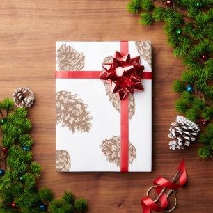 Christmas  Pine Cone Pattern Wrapping Paper
