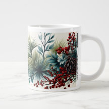 Christmas Pine Cones and Berries 20oz Mug for Coff
