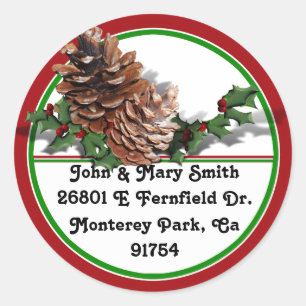 Christmas Pine Cones Classic Round Sticker