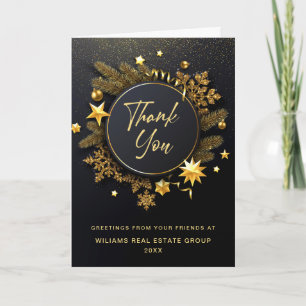 Christmas Pine Cones Corporate Holiday Thank You Card