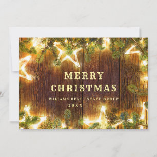 Christmas Pine Cones Corporate Rustic Greeting Holiday Card