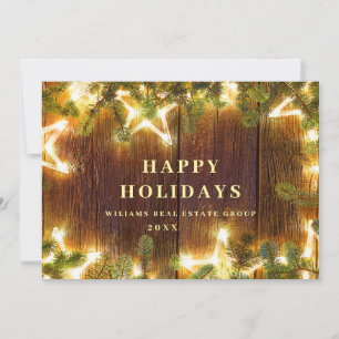 Christmas Pine Cones Corporate Rustic Greeting Holiday Card