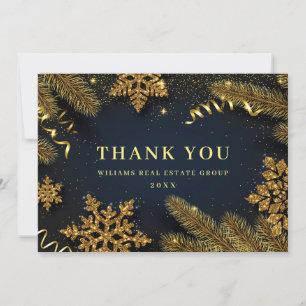 Christmas Pine Cones Corporate Rustic Holiday Thank You Card