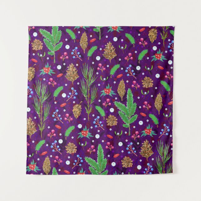 Christmas Pine Cones: Festive Seamless Tapestry (Front)