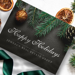 Christmas Pine Cones    Happy Holidays Greeting Postcard