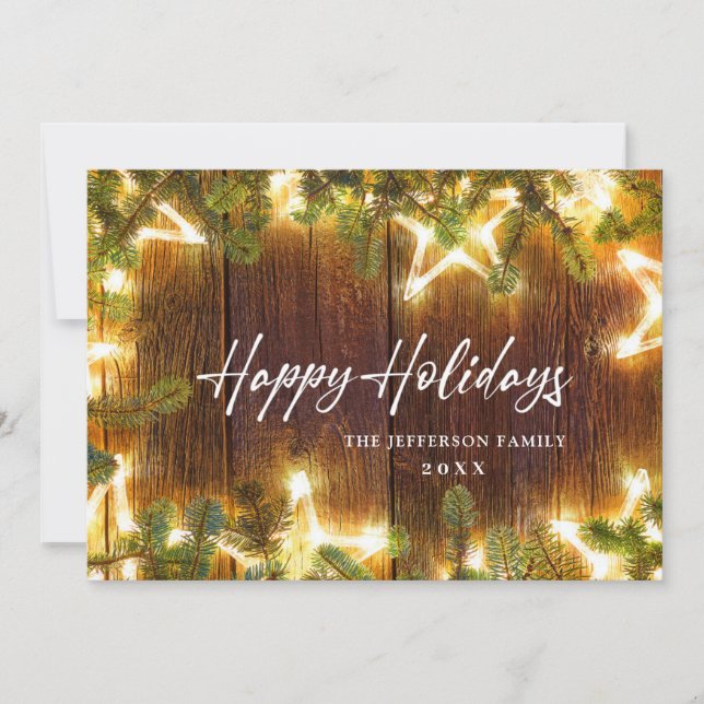 Christmas Pine Cones Rustic Greeting Holiday Card (Front)