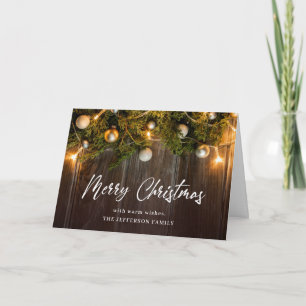 Christmas Pine Cones Rustic Greeting Holiday Card