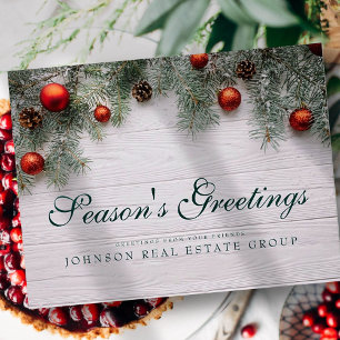 Christmas Pine Cones   Season's Greeting Postcard