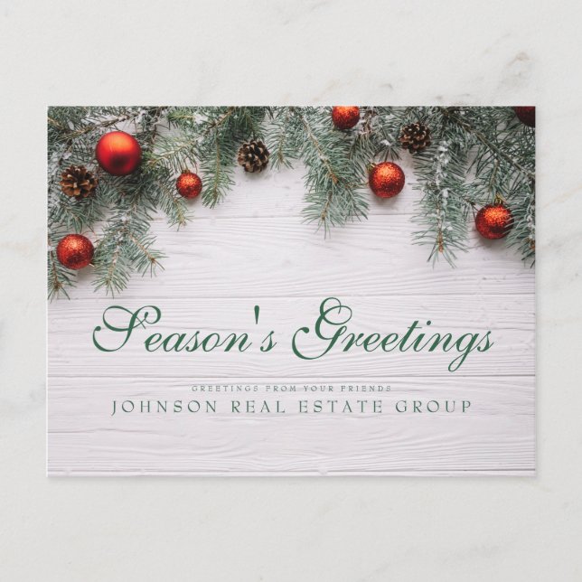 Christmas Pine Cones | Season's Greetings Postcard (Front)