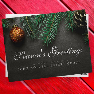 Christmas Pine Cones    Season's Greetings Postcard