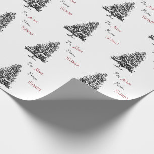 Christmas Pine Custom To and From Name Wrapping Paper