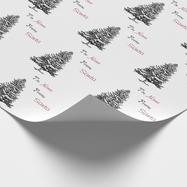Christmas Pine Custom To and From Name Wrapping Paper (Corner)