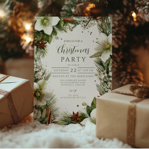 Christmas Pine Greenery Elegance Invitation