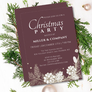 Christmas Pine Modern Corporate Christmas Party Invitation