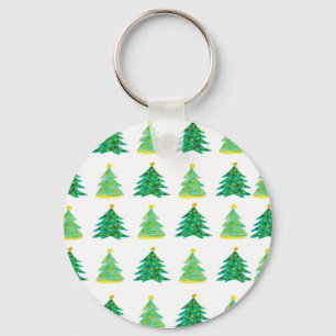 Christmas Pine Pattern Key Ring