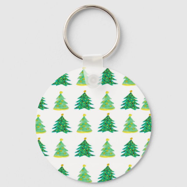Christmas Pine Pattern Key Ring (Front)