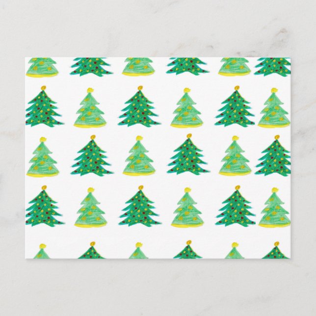 Christmas Pine Pattern Postcard (Front)
