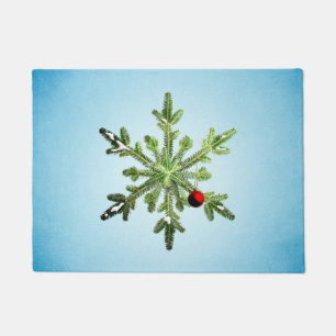 Christmas Pine Snowflake Doormat
