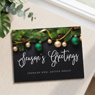Christmas Pine Tree and Balls Season's Greetings Postcard