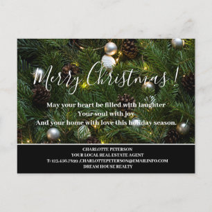 Christmas Pine Tree Real Estate  Holiday Postcard