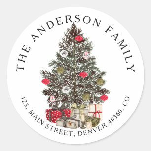 Christmas Pine tree return address label