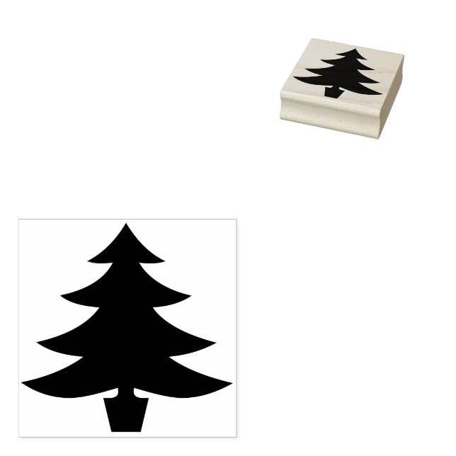 Christmas Pine Tree Shape Rubber Stamp (Stamped)