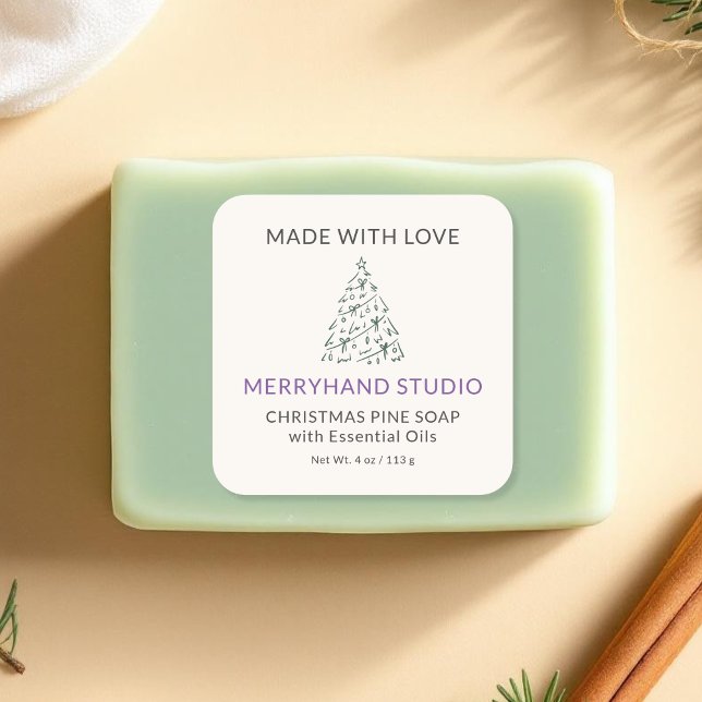 Christmas Pine Tree Soap Label Cream Holiday (Creator Uploaded)