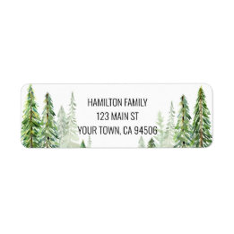 Christmas Pine Trees Return Address Label