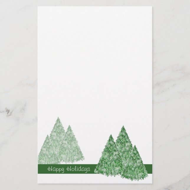 Christmas Pine Trees Stationery - TBA (Front)