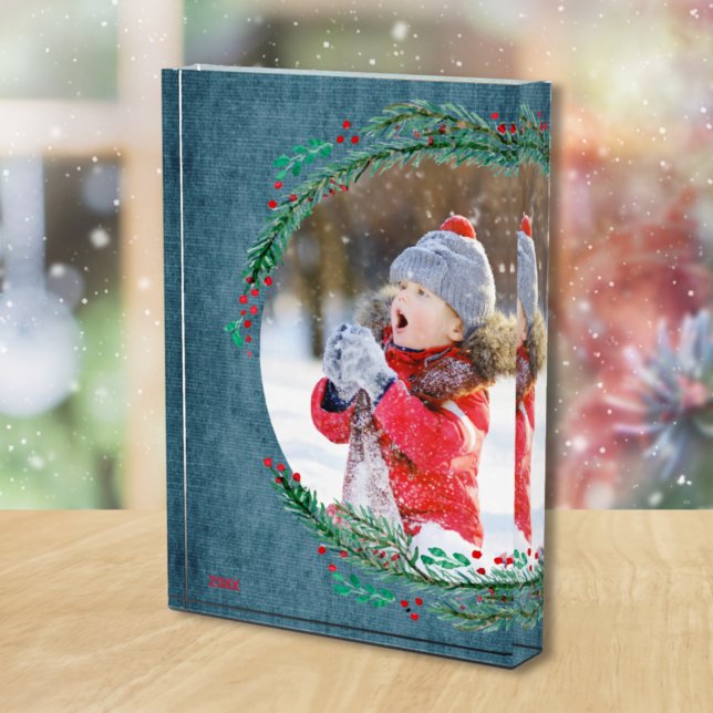 Christmas Pine Wreath Family Photo Block (Creator Uploaded)