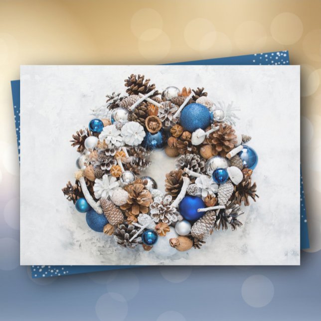 Christmas Pine Wreath Holiday Card (Creator Uploaded)