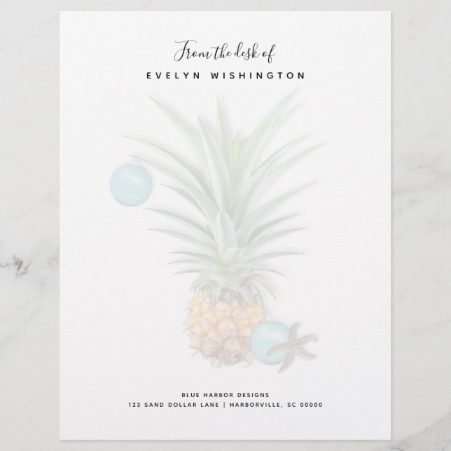 Christmas Pineapple Business Letterhead Paper (Front)
