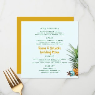 Christmas Pineapple Reception Square Menu Template