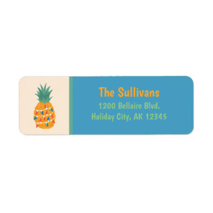 Christmas Pineapple Return Address Label