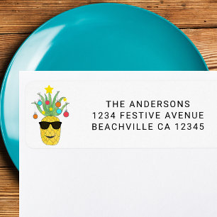 Christmas Pineapple Return Address Label