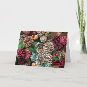 Christmas Pinecone Decorations Holiday Card