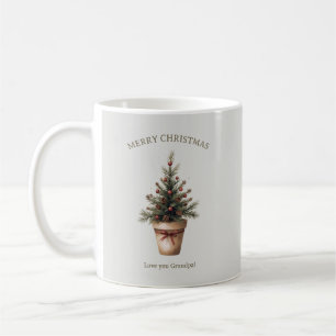 Christmas pinecone tree rustic holiday custom coffee mug