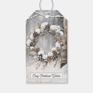 Christmas Pinecone Wreath Gift Tags