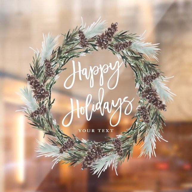 Christmas Pinecone Wreath Happy Holidays (Sheet 2)