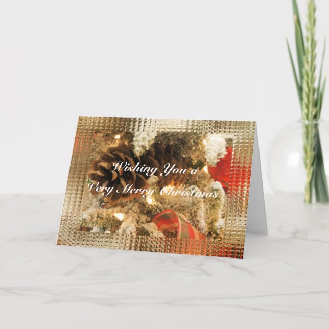 Christmas Pinecones- customise as deisred Holiday Card (Front)